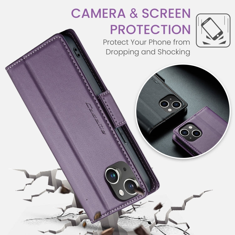 For iPhone 14 CaseMe 023 Butterfly Buckle Litchi Texture RFID Anti-theft Leather Phone Case(Pearly Purple) - iPhone 14 Cases by CaseMe | Online Shopping South Africa | PMC Jewellery