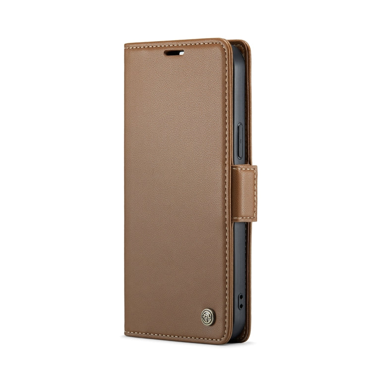 For iPhone 13 Pro Max CaseMe 023 Butterfly Buckle Litchi Texture RFID Anti-theft Leather Phone Case(Brown) - iPhone 13 Pro Max Cases by CaseMe | Online Shopping South Africa | PMC Jewellery