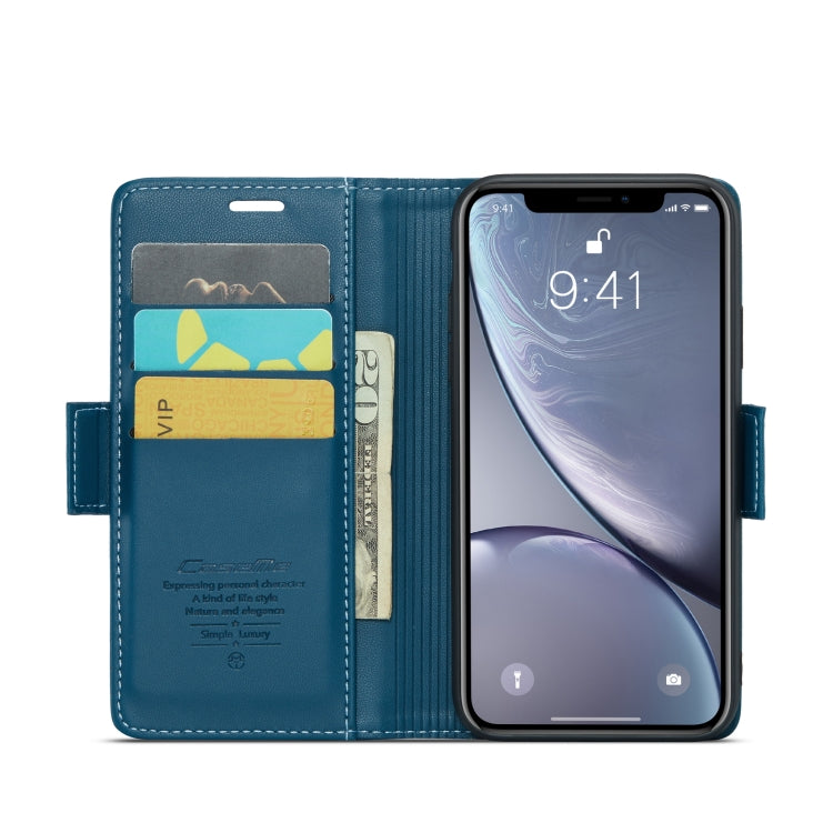 For iPhone XR CaseMe 023 Butterfly Buckle Litchi Texture RFID Anti-theft Leather Phone Case(Blue) - More iPhone Cases by CaseMe | Online Shopping South Africa | PMC Jewellery