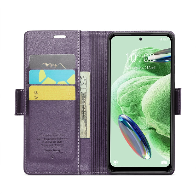 For Xiaomi Poco X5 5G/Redmi Note 12 5G Global CaseMe 023 Butterfly Buckle Litchi Texture RFID Anti-theft Leather Phone Case(Pearly Purple) - Xiaomi Cases by CaseMe | Online Shopping South Africa | PMC Jewellery
