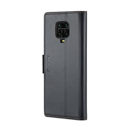 For Xiaomi Redmi Note 9S/Note 9 Pro/Note 9 Pro Max CaseMe 023 Butterfly Buckle Litchi Texture RFID Anti-theft Leather Phone Case(Black) - Xiaomi Cases by CaseMe | Online Shopping South Africa | PMC Jewellery
