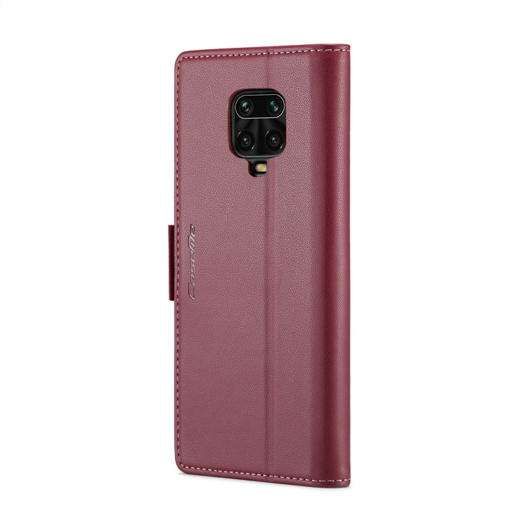 For Xiaomi Redmi Note 9S/Note 9 Pro/Note 9 Pro Max CaseMe 023 Butterfly Buckle Litchi Texture RFID Anti-theft Leather Phone Case(Wine Red) - Xiaomi Cases by CaseMe | Online Shopping South Africa | PMC Jewellery