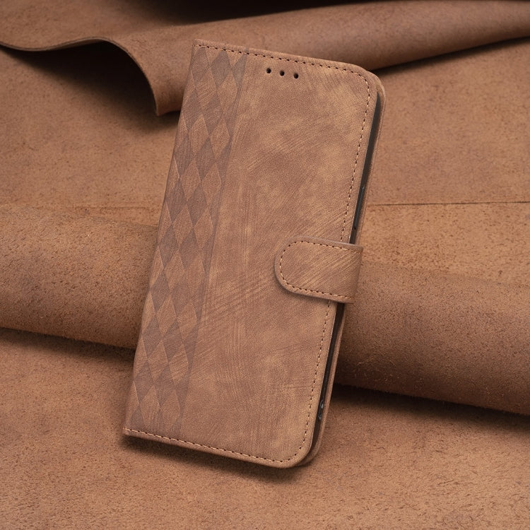 For Nokia C12 Plaid Embossed Leather Phone Case(Brown) - free shipping - PMC TechLife - Order now!