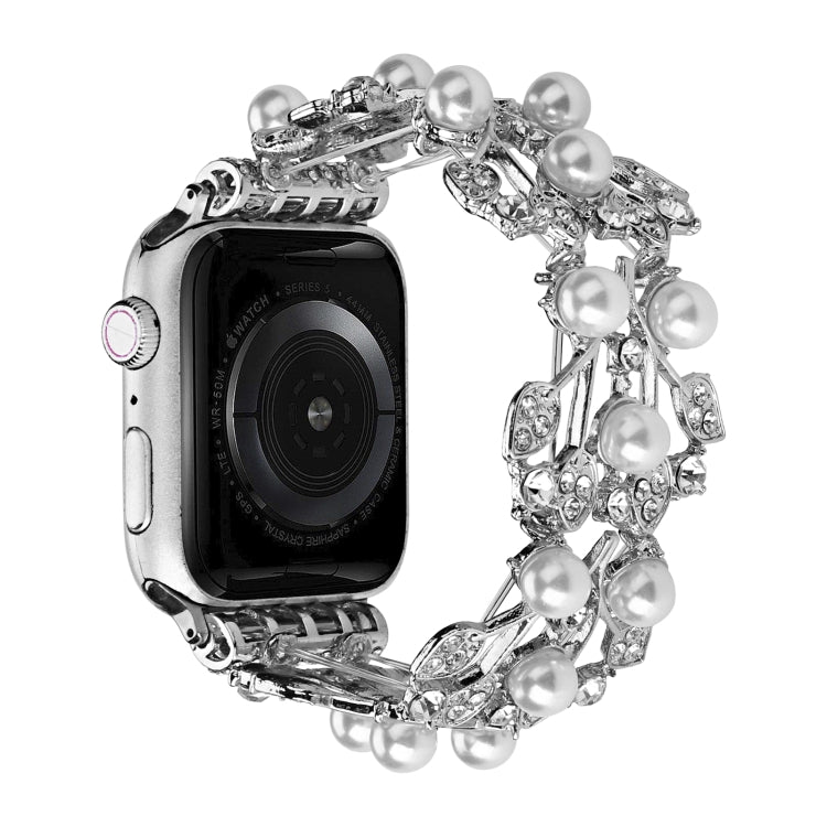 Four-leaf Bead Metal Watch Band For Apple Watch Ultra 49mm(Silver) - Watch Bands by PMC TechLife | Online Shopping South Africa | PMC TechLife