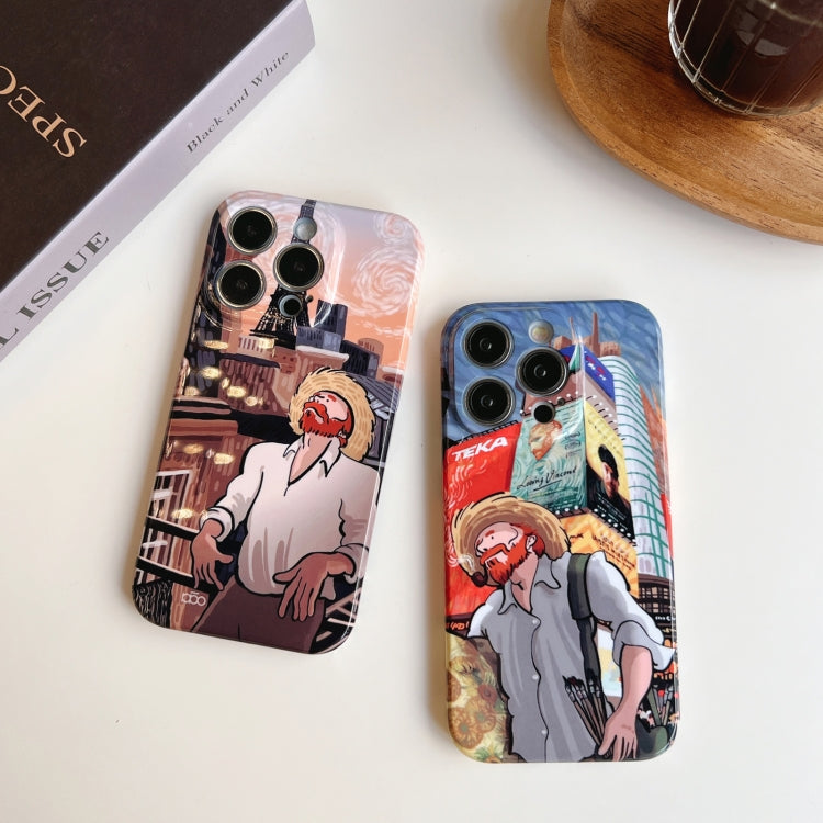 For iPhone 14 Precise Hole Oil Painting Pattern PC Phone Case(Tobacco Pipe) - iPhone 14 Cases by PMC Jewellery | Online Shopping South Africa | PMC Jewellery