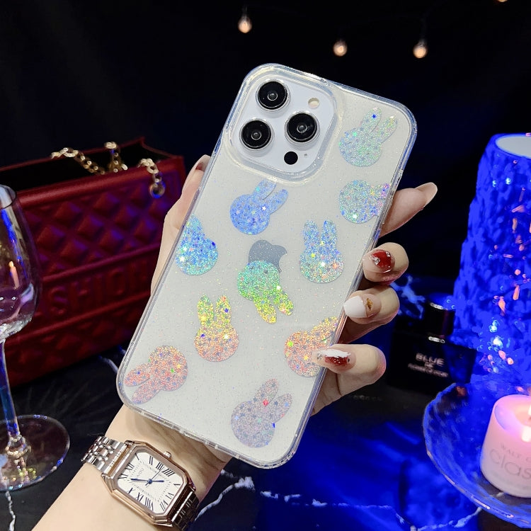 For iPhone 14 Pro Little Star Series Glitter Powder TPU Phone Case(Little Rabbit) - iPhone 14 Pro Cases by PMC Jewellery | Online Shopping South Africa | PMC Jewellery