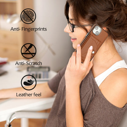 For iPhone 14 Shockproof Leather Phone Case with Card Holder(Brown) - iPhone 14 Cases by PMC Jewellery | Online Shopping South Africa | PMC Jewellery