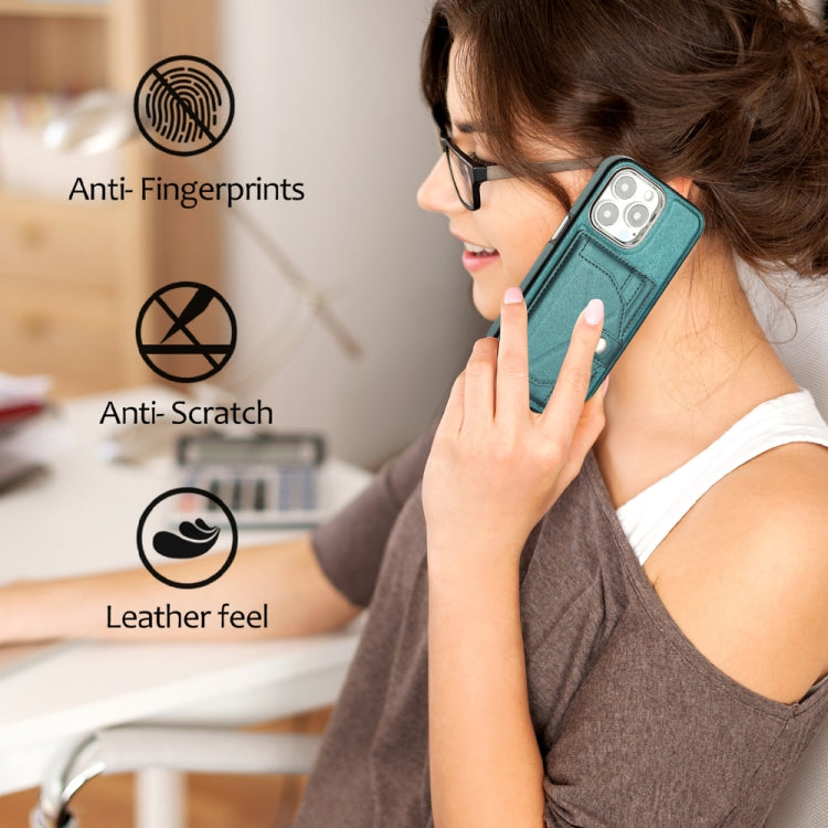 For iPhone 14 Pro Shockproof Leather Phone Case with Card Holder(Green) - free shipping - PMC TechLife - Order now!
