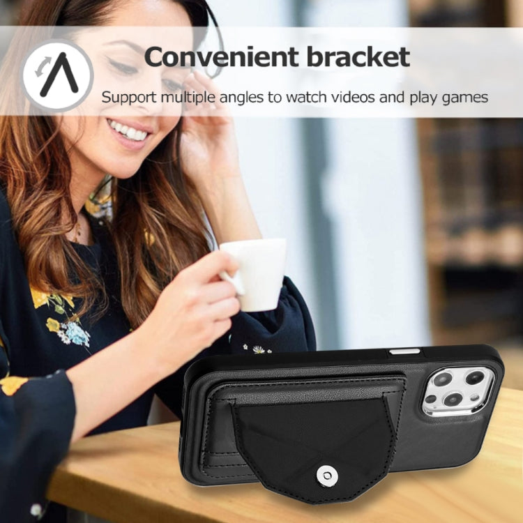 For iPhone 12 Pro Max Shockproof Leather Phone Case with Card Holder(Black) - free shipping - PMC TechLife - Order now!