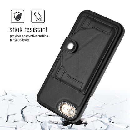 For iPhone SE 2022/SE 2020/6/7/8 Shockproof Leather Phone Case with Card Holder(Black) - iPhone SE 2022 / 2020 / 8 / 7 Cases by PMC Jewellery | Online Shopping South Africa | PMC Jewellery