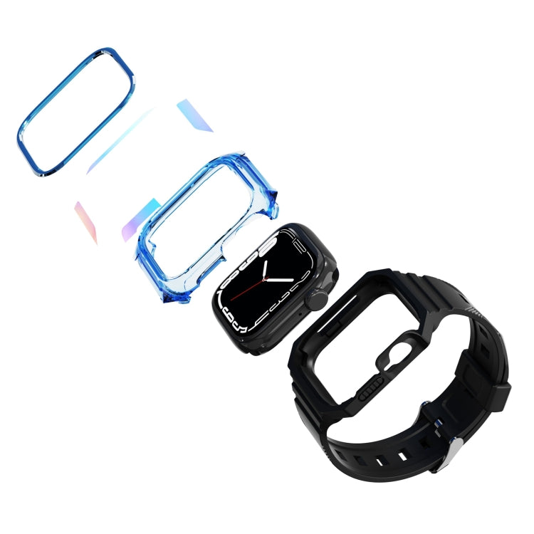 Armor Case Integrated TPU Watch Band For Apple Watch SE 2022 44mm(Blue) - Watch Bands by PMC Jewellery | Online Shopping South Africa | PMC Jewellery