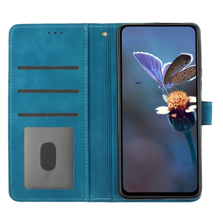 For Xiaomi Redmi 10C Flower Embossing Pattern Leather Phone Case(Blue) - Xiaomi Cases by PMC Jewellery | Online Shopping South Africa | PMC Jewellery