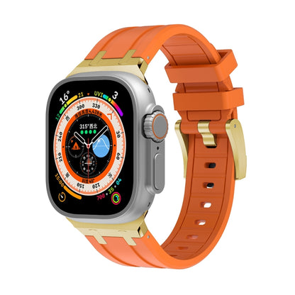 AP Silicone Watch Band For Apple Watch 8 41mm(Gold Orange) - Watch Bands by PMC Jewellery | Online Shopping South Africa | PMC Jewellery