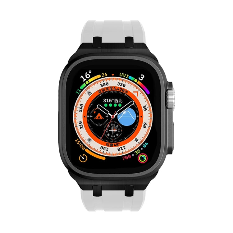 AP Silicone Watch Band For Apple Watch 8 41mm(Black White) - Watch Bands by PMC TechLife | Online Shopping South Africa | PMC TechLife