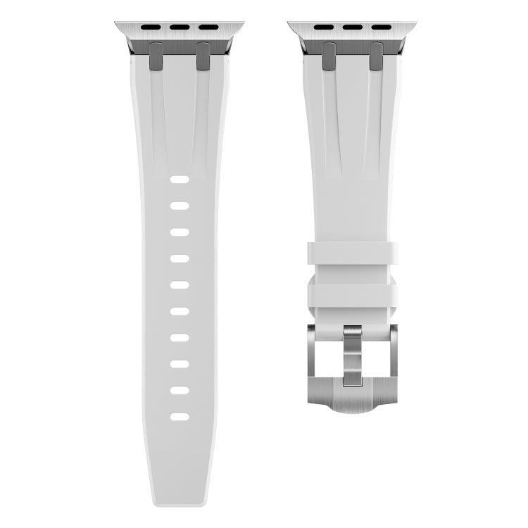 AP Silicone Watch Band For Apple Watch 7 41mm(Silver White) - Watch Bands by PMC TechLife | Online Shopping South Africa | PMC TechLife