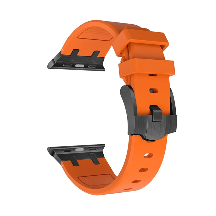 AP Silicone Watch Band For Apple Watch SE 2022 44mm(Black Orange) - Watch Bands by PMC TechLife | Online Shopping South Africa | PMC TechLife