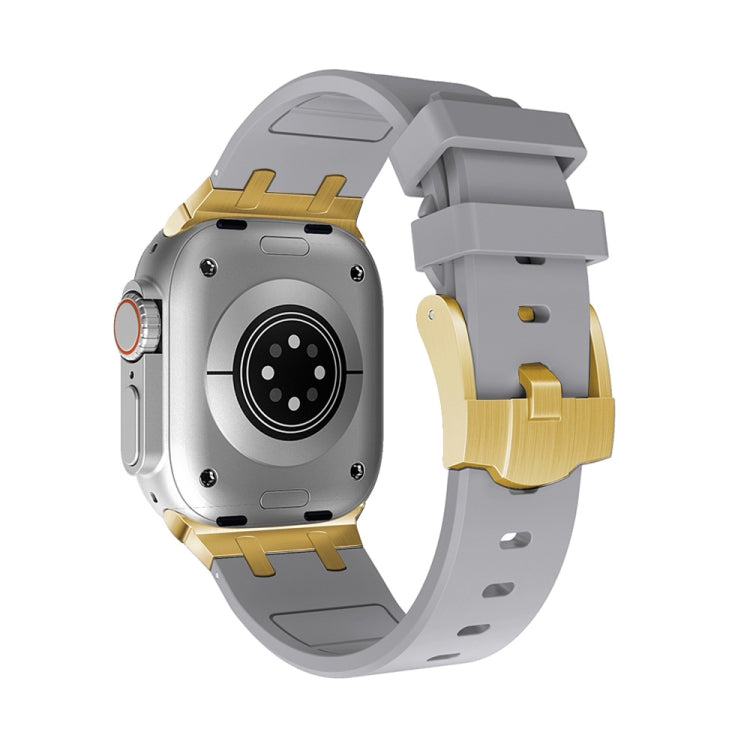 AP Silicone Watch Band For Apple Watch SE 2022 44mm(Gold Grey) - Watch Bands by PMC TechLife | Online Shopping South Africa | PMC TechLife