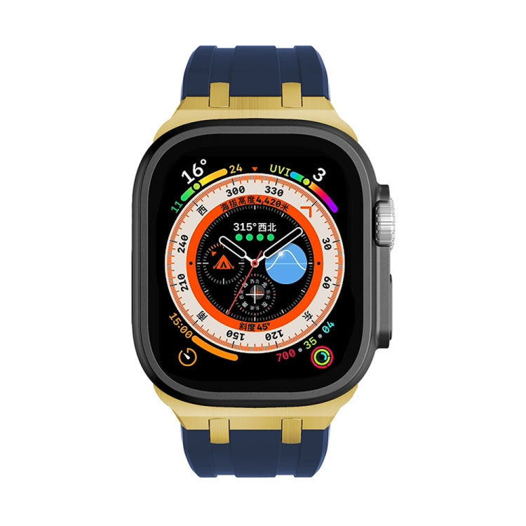 AP Silicone Watch Band For Apple Watch SE 40mm(Gold Blue) - Watch Bands by PMC TechLife | Online Shopping South Africa | PMC TechLife