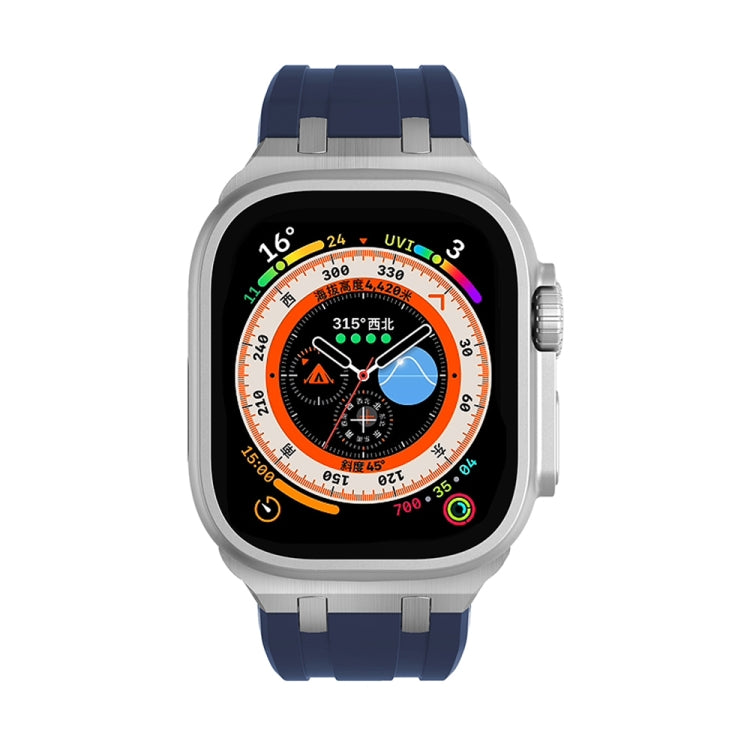 AP Silicone Watch Band For Apple Watch SE 40mm(Silver Blue) - Watch Bands by PMC TechLife | Online Shopping South Africa | PMC TechLife