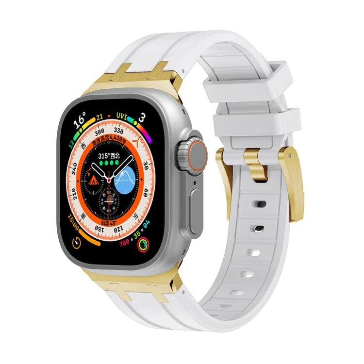 AP Silicone Watch Band For Apple Watch SE 40mm(Gold White) - Watch Bands by PMC TechLife | Online Shopping South Africa | PMC TechLife