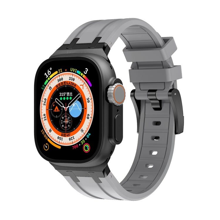 AP Silicone Watch Band For Apple Watch SE 44mm(Black Grey) - Watch Bands by PMC TechLife | Online Shopping South Africa | PMC TechLife