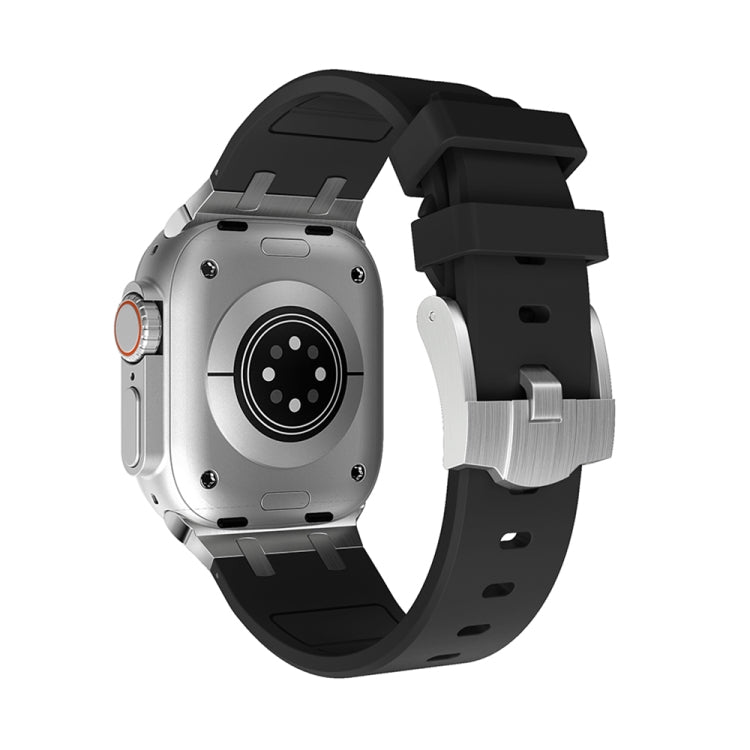 AP Silicone Watch Band For Apple Watch 6 44mm(Silver Black) - Watch Bands by PMC TechLife | Online Shopping South Africa | PMC TechLife
