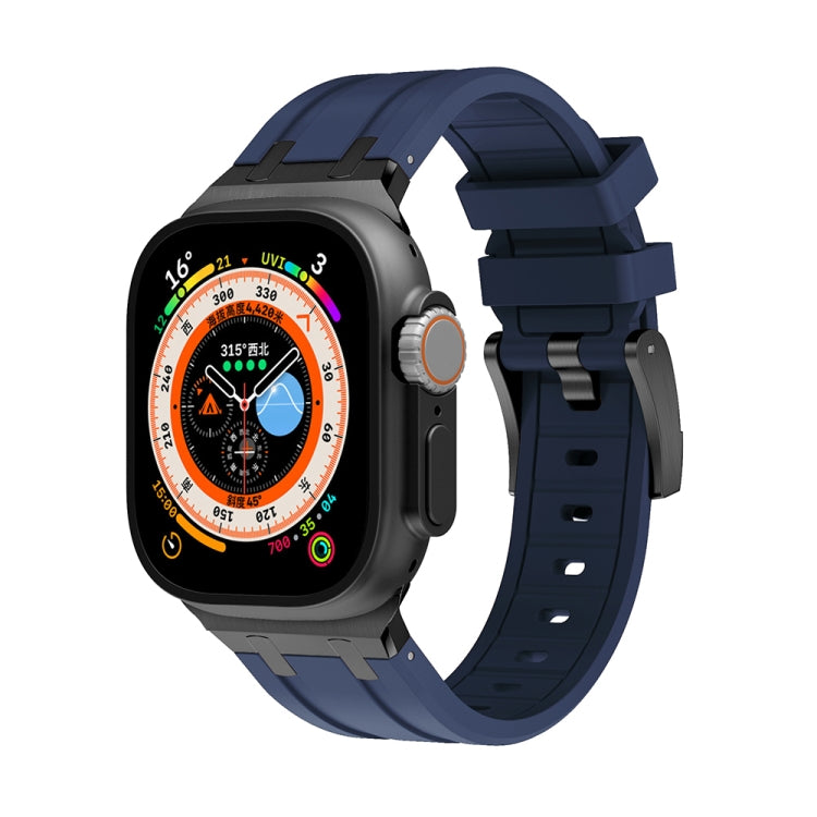 AP Silicone Watch Band For Apple Watch 6 44mm(Black Blue) - Watch Bands by PMC TechLife | Online Shopping South Africa | PMC TechLife