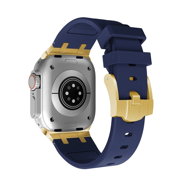 AP Silicone Watch Band For Apple Watch 6 44mm(Gold Blue) - Watch Bands by PMC TechLife | Online Shopping South Africa | PMC TechLife