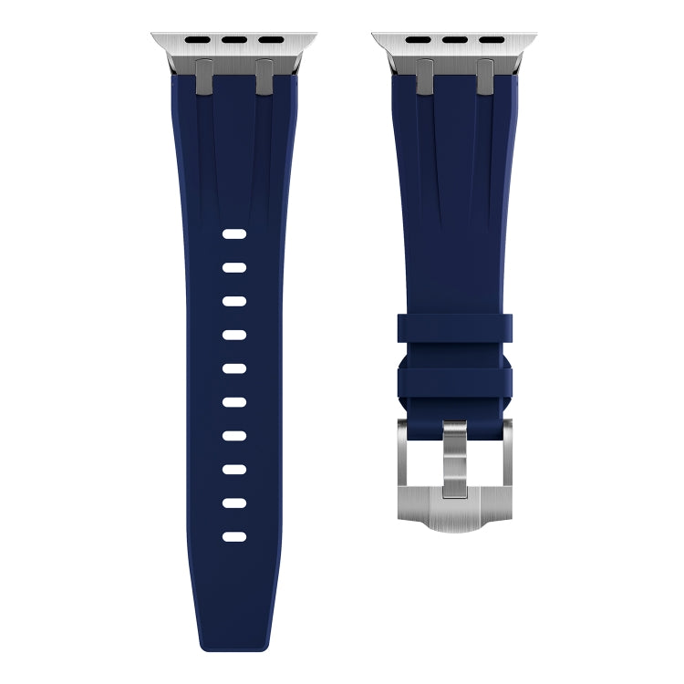 AP Silicone Watch Band For Apple Watch 5 40mm(Silver Blue) - Watch Bands by PMC TechLife | Online Shopping South Africa | PMC TechLife