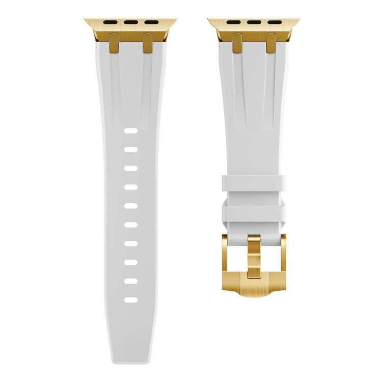 AP Silicone Watch Band For Apple Watch 5 40mm(Gold White) - Watch Bands by PMC TechLife | Online Shopping South Africa | PMC TechLife