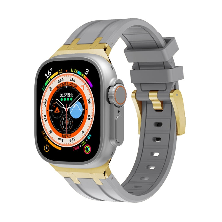 AP Silicone Watch Band For Apple Watch 4 40mm(Gold Grey) - Watch Bands by PMC TechLife | Online Shopping South Africa | PMC TechLife