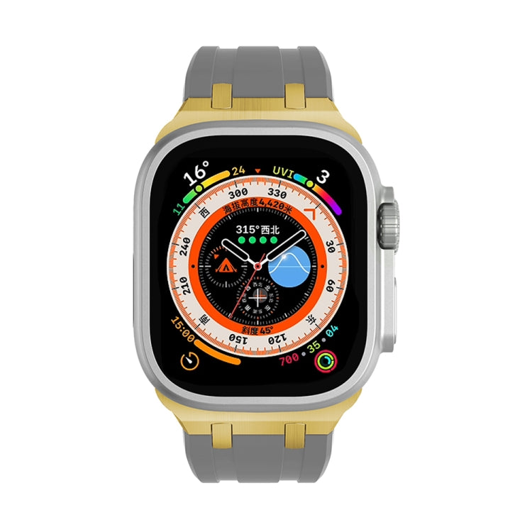 AP Silicone Watch Band For Apple Watch 4 44mm(Gold Grey) - Watch Bands by PMC TechLife | Online Shopping South Africa | PMC TechLife