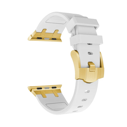 AP Silicone Watch Band For Apple Watch 4 44mm(Gold White) - Watch Bands by PMC Jewellery | Online Shopping South Africa | PMC Jewellery