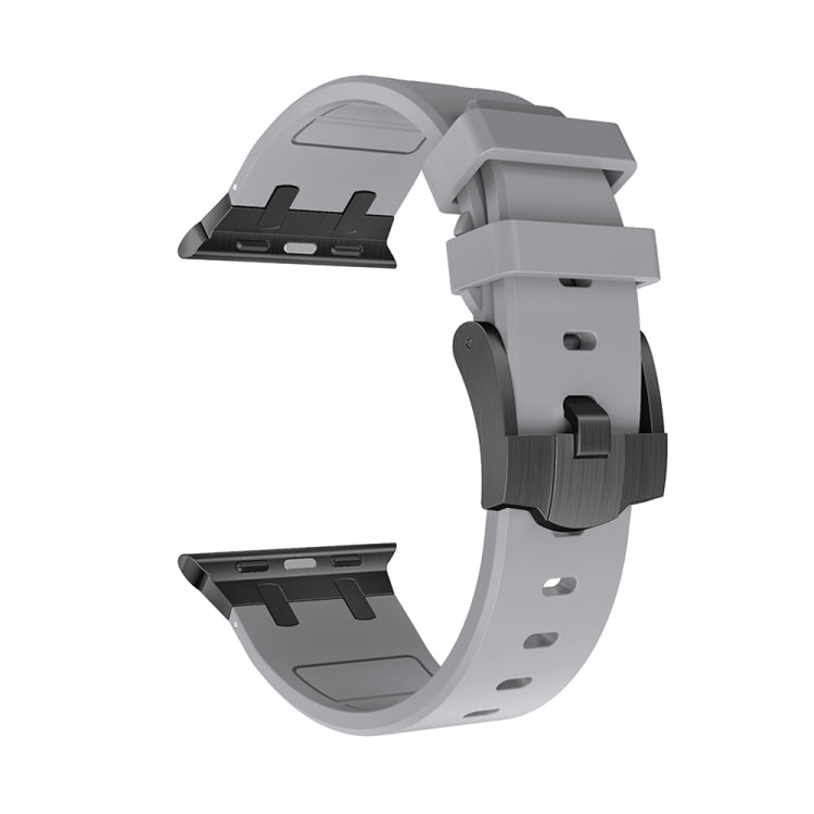 AP Silicone Watch Band For Apple Watch 3 38mm(Black Grey) - Watch Bands by PMC TechLife | Online Shopping South Africa | PMC TechLife