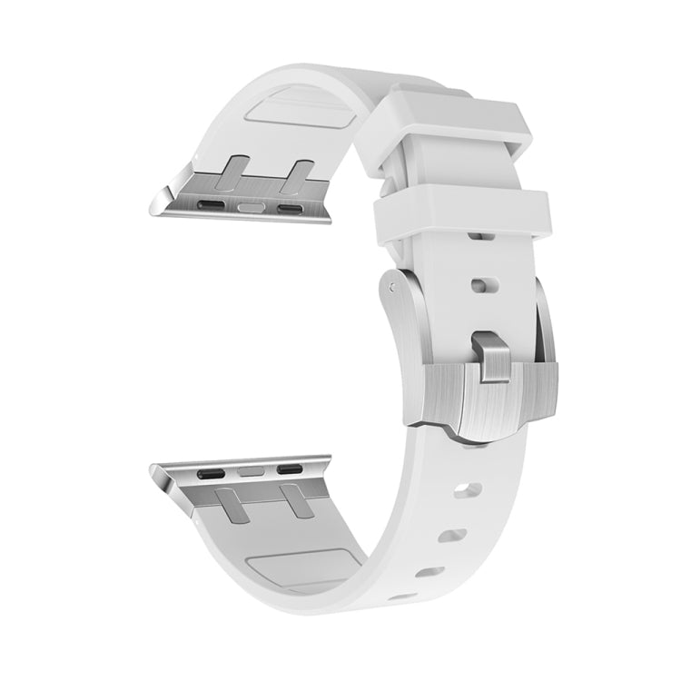 AP Silicone Watch Band For Apple Watch 3 38mm(Silver White) - Watch Bands by PMC TechLife | Online Shopping South Africa | PMC TechLife