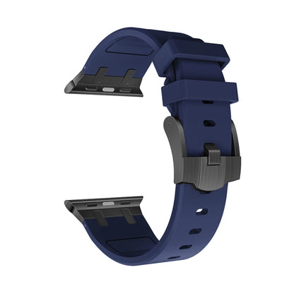 AP Silicone Watch Band For Apple Watch 38mm(Black Blue) - Watch Bands by PMC Jewellery | Online Shopping South Africa | PMC Jewellery