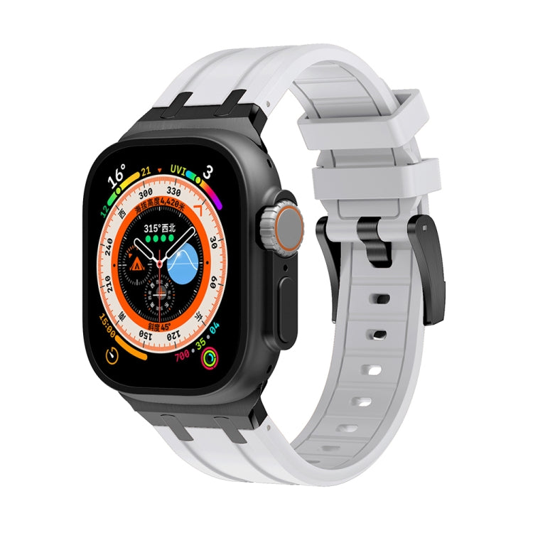 AP Silicone Watch Band For Apple Watch 38mm(Black White) - Watch Bands by PMC TechLife | Online Shopping South Africa | PMC TechLife