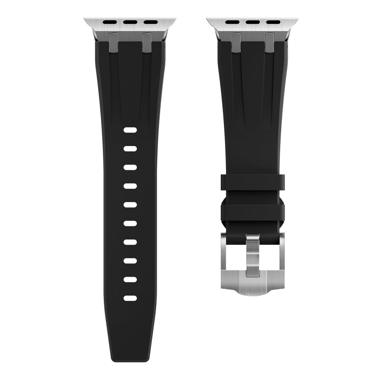 AP Silicone Watch Band For Apple Watch 42mm(Silver Black) - Watch Bands by PMC TechLife | Online Shopping South Africa | PMC TechLife