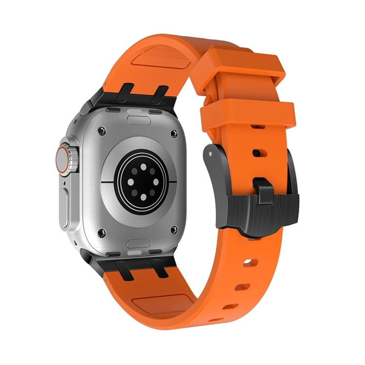 AP Silicone Watch Band For Apple Watch 9 41mm(Black Orange) - Watch Bands by PMC TechLife | Online Shopping South Africa | PMC TechLife