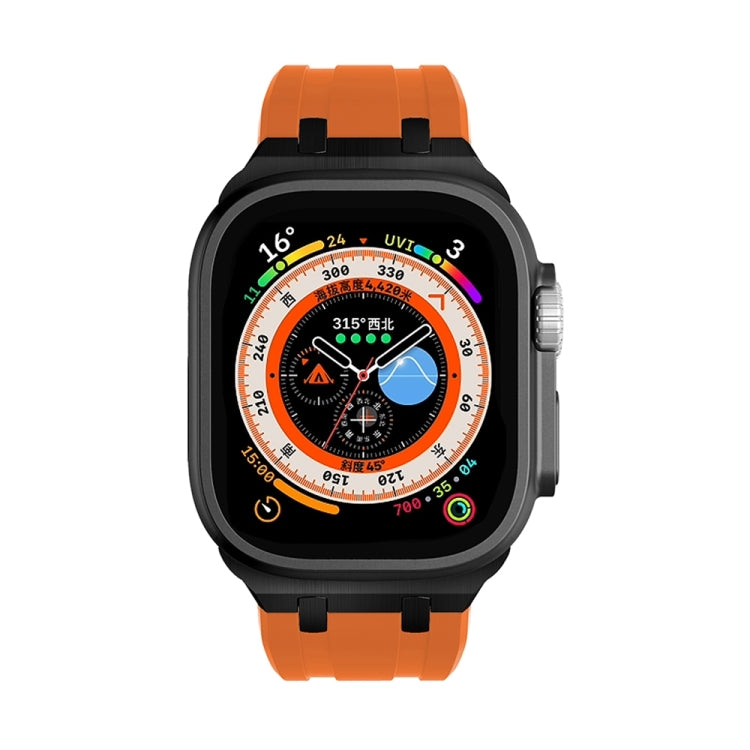 AP Silicone Watch Band For Apple Watch 9 41mm(Black Orange) - Watch Bands by PMC TechLife | Online Shopping South Africa | PMC TechLife