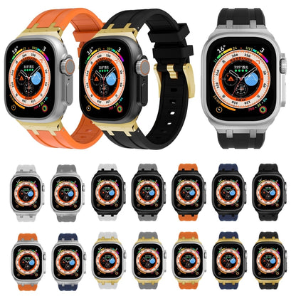 AP Silicone Watch Band For Apple Watch 6 44mm(Silver Orange) - Watch Bands by PMC Jewellery | Online Shopping South Africa | PMC Jewellery