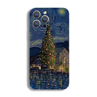 For iPhone 14 Precise Hole Oil Painting Pattern PC Phone Case(Castle) - iPhone 14 Cases by PMC Jewellery | Online Shopping South Africa | PMC Jewellery