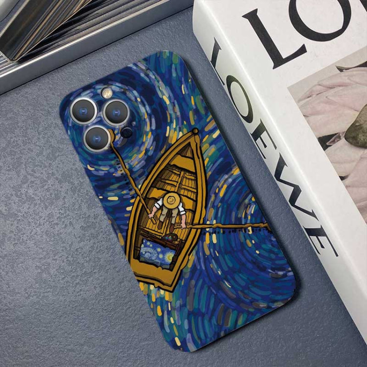 For iPhone 12 mini Precise Hole Oil Painting Pattern PC Phone Case(Castle) - iPhone 12 mini Cases by PMC TechLife | Online Shopping South Africa | PMC TechLife