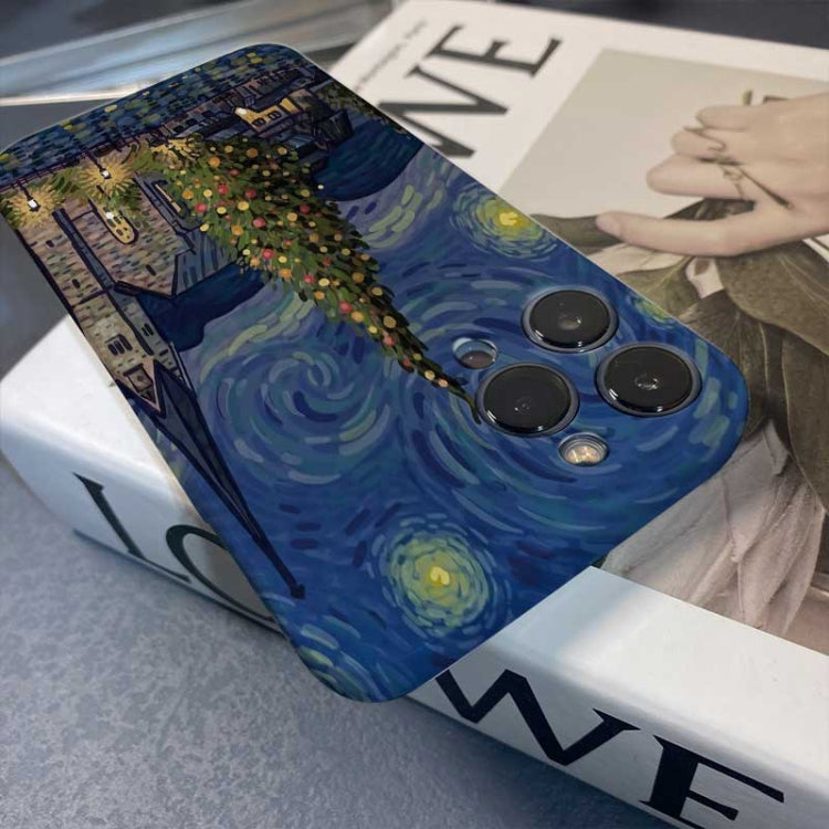 For iPhone 12 mini Precise Hole Oil Painting Pattern PC Phone Case(Boating) - iPhone 12 mini Cases by PMC TechLife | Online Shopping South Africa | PMC TechLife