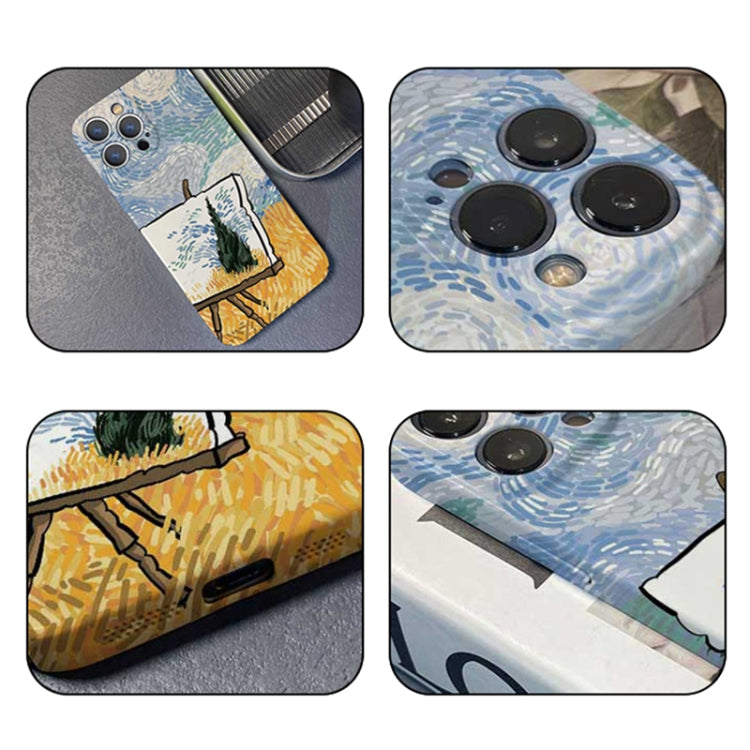 For iPhone 12 mini Precise Hole Oil Painting Pattern PC Phone Case(Landscape Painting) - iPhone 12 mini Cases by PMC TechLife | Online Shopping South Africa | PMC TechLife