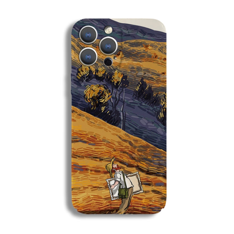 For iPhone 12 Pro Max Precise Hole Oil Painting Pattern PC Phone Case(Evening Breeze) - iPhone 12 Pro Max Cases by PMC TechLife | Online Shopping South Africa | PMC TechLife
