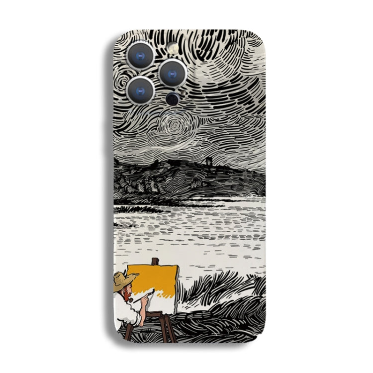 For iPhone XR Precise Hole Oil Painting Pattern PC Phone Case(Inkwash) - free shipping - PMC TechLife - Order now!