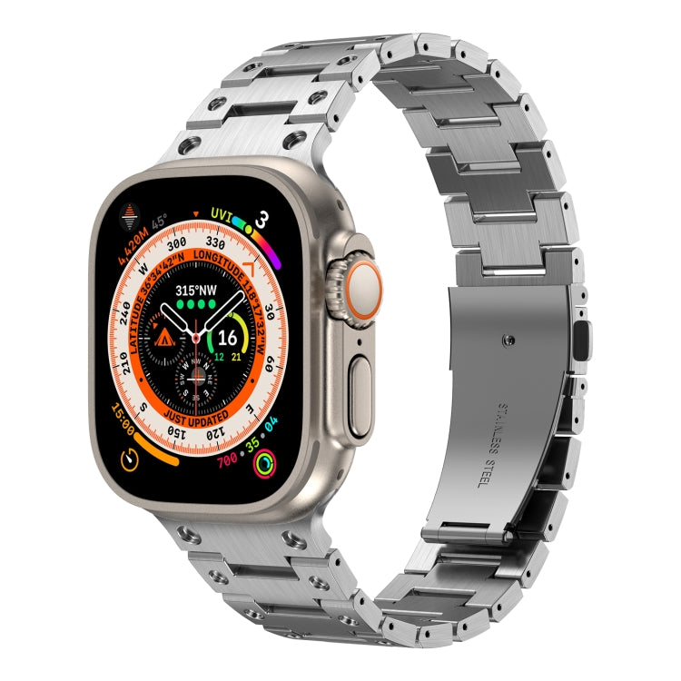 Double Rows Metal Watch Band For Apple Watch 6 44mm(Silver) - Watch Bands by PMC TechLife | Online Shopping South Africa | PMC TechLife