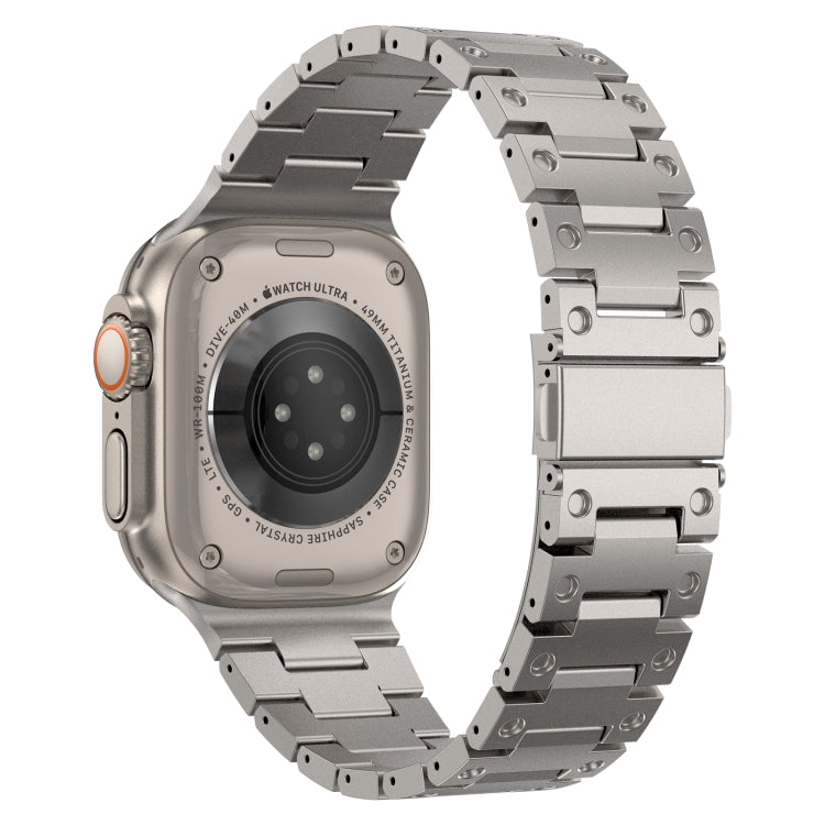 Double Rows Metal Watch Band For Apple Watch 4 44mm(Titanium) - Watch Bands by PMC TechLife | Online Shopping South Africa | PMC TechLife