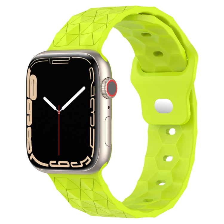 Football Texture Silicone Watch Band For Apple Watch Ultra 49mm(Limes Green) - Watch Bands by PMC Jewellery | Online Shopping South Africa | PMC Jewellery